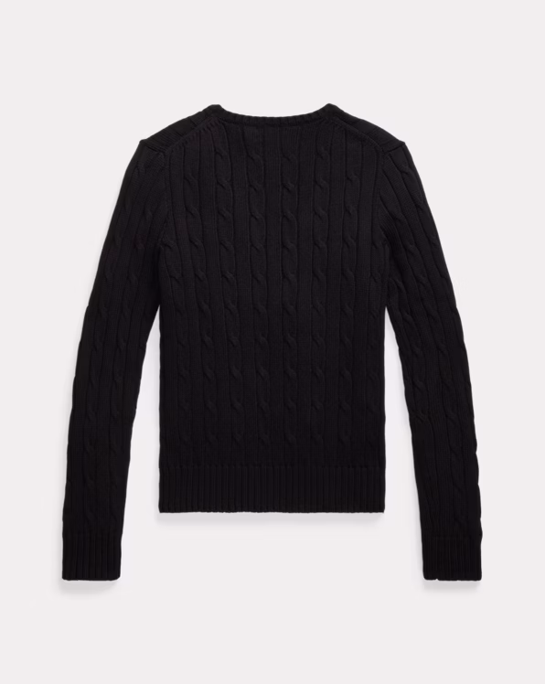 Cable-Knit Cotton V-Neck Jumper