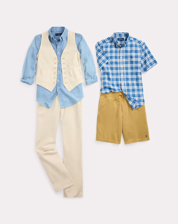 Plaid Cotton Short-Sleeve Shirt