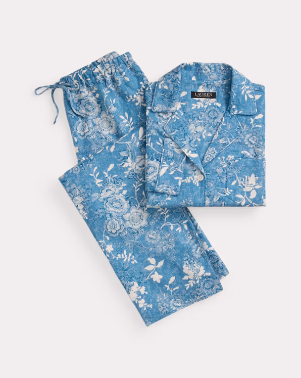 Floral Cotton-Blend Twill Sleep Set