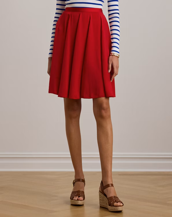 Sandwashed Satin A-Line Skirt