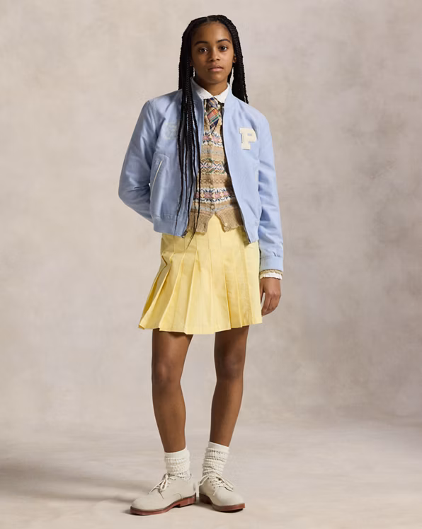 Polo Bears Cotton Oxford Baseball Jacket