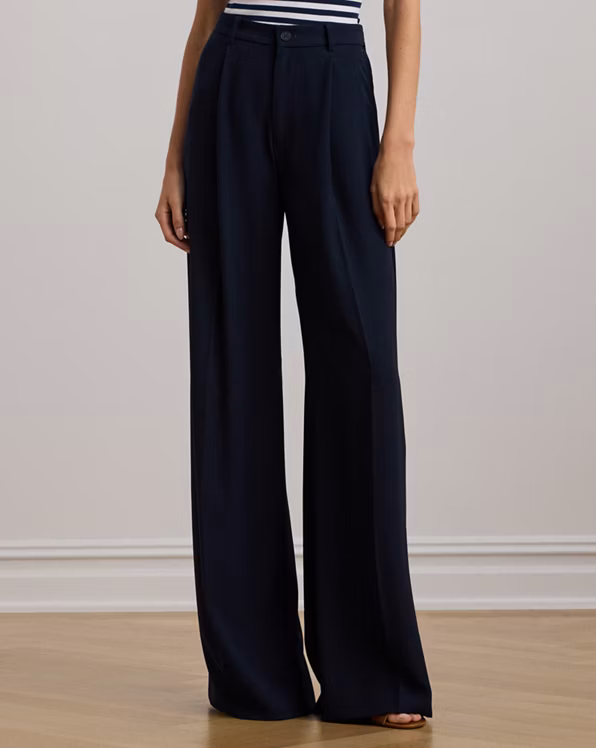 Double-Faced Georgette Wide-Leg Trouser