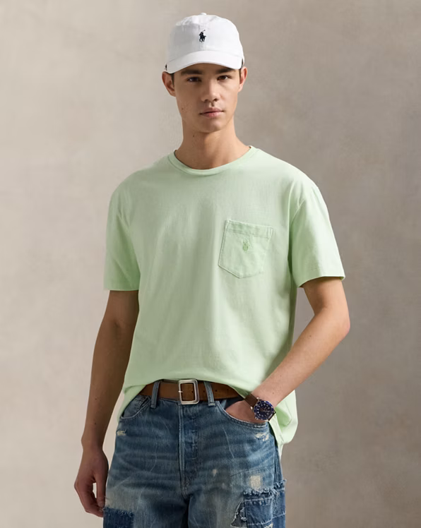 Custom Slim Mineral-Dyed Pocket T-Shirt