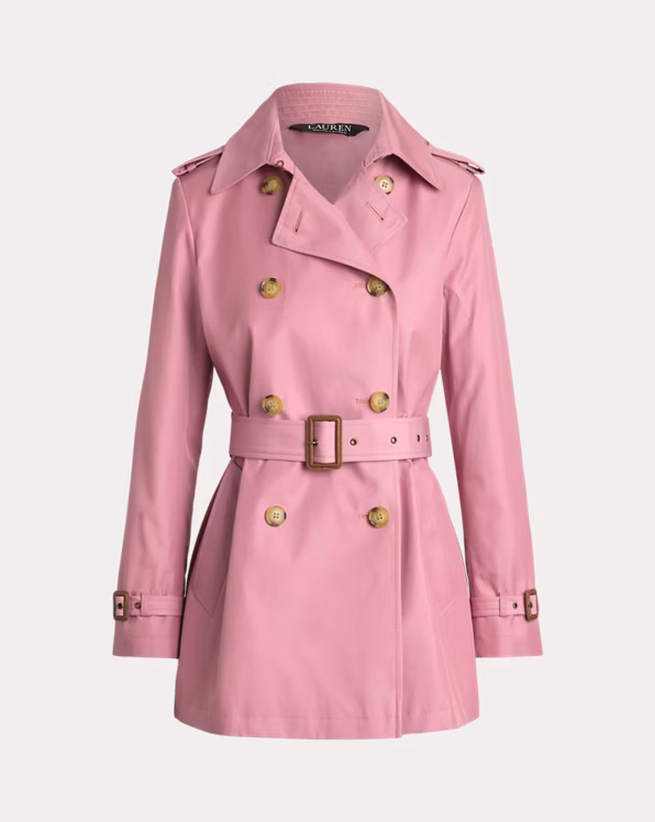 Double-Breasted Cotton-Blend Trench Coat