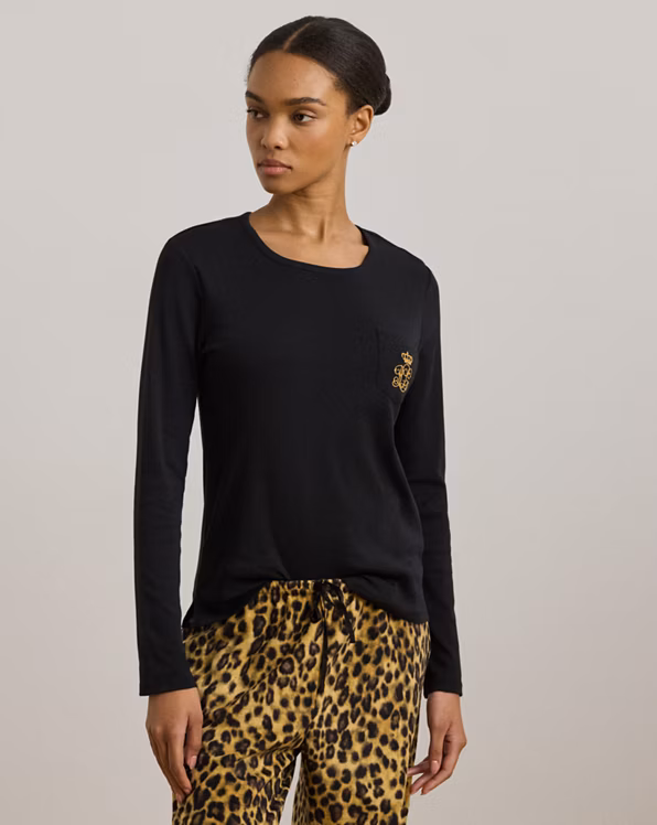 Leopard Print Knit & Fleece Pyjama Set