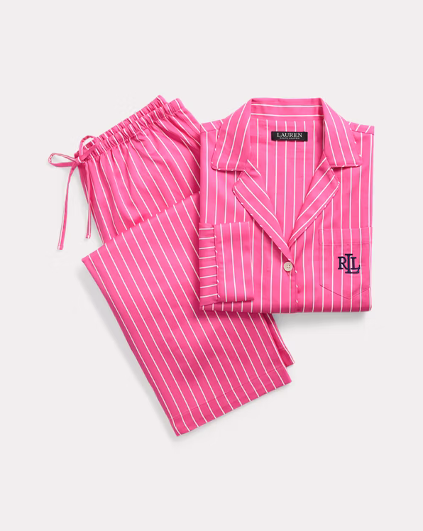 Striped Cotton-Blend Sateen Sleep Set