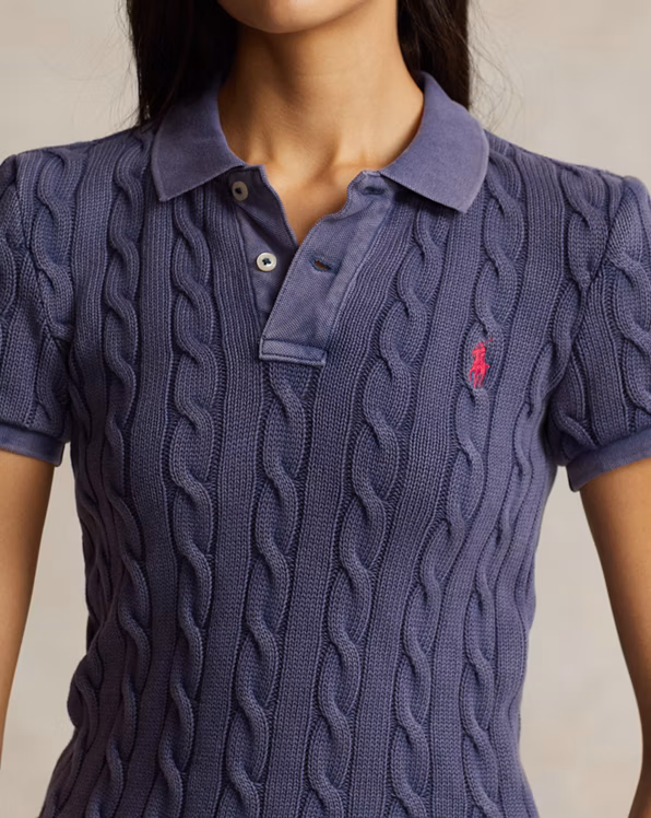 Cable-Knit Polo Shirt