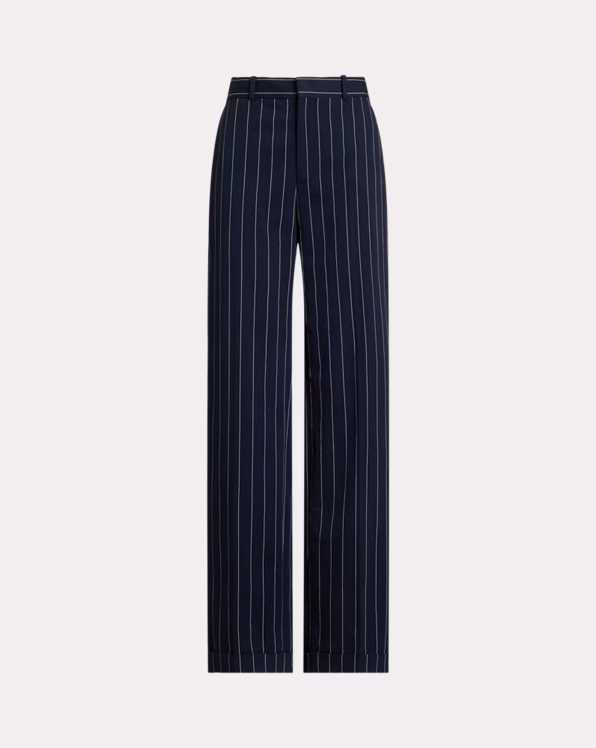 Striped Twill Straight Trouser