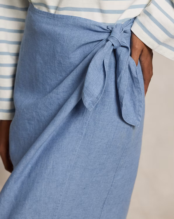 Linen Tie-Wrap Skirt