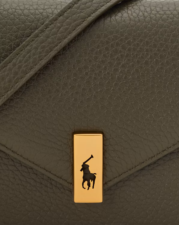 Pebbled Leather Chain Wallet