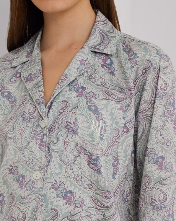 Paisley Cotton-Blend Sateen Sleep Shirt