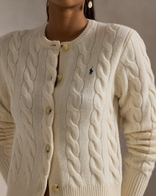 Cable-Knit Wool-Cashmere Cardigan