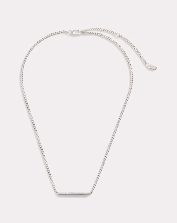 Sterling Silver Logo Bar Necklace