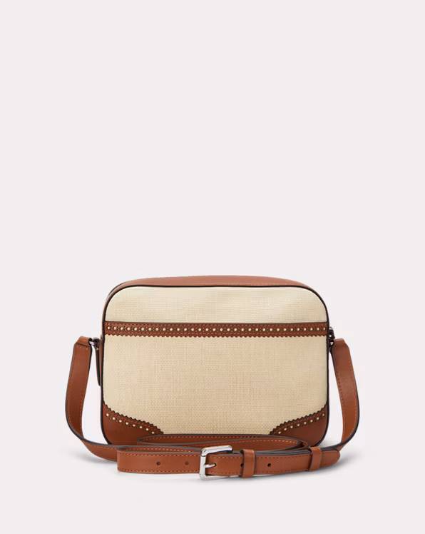 Straw & Leather Medium Marcy Camera Bag