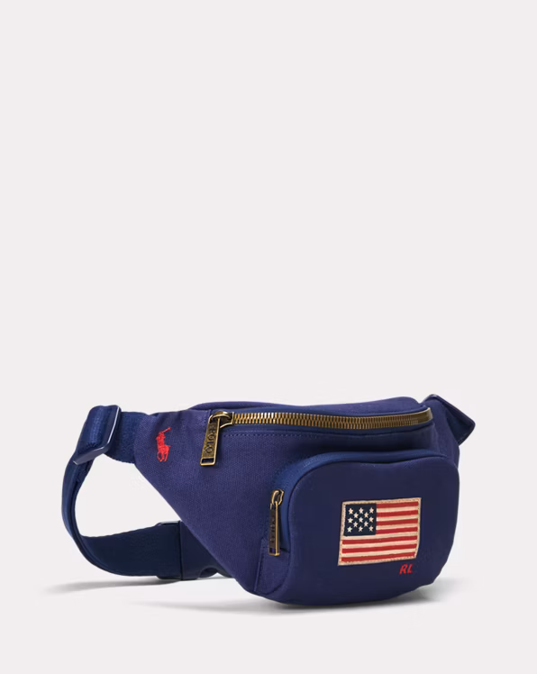 Flag-Appliqué Canvas Waistpack