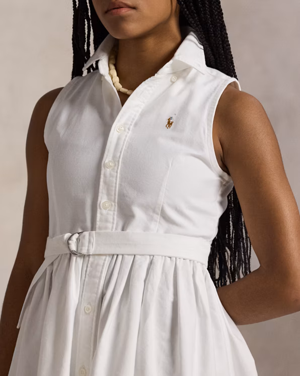 Belted Cotton Oxford Shirtdress