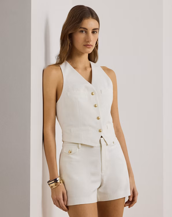 Stretch Cotton Canvas & Twill Waistcoat