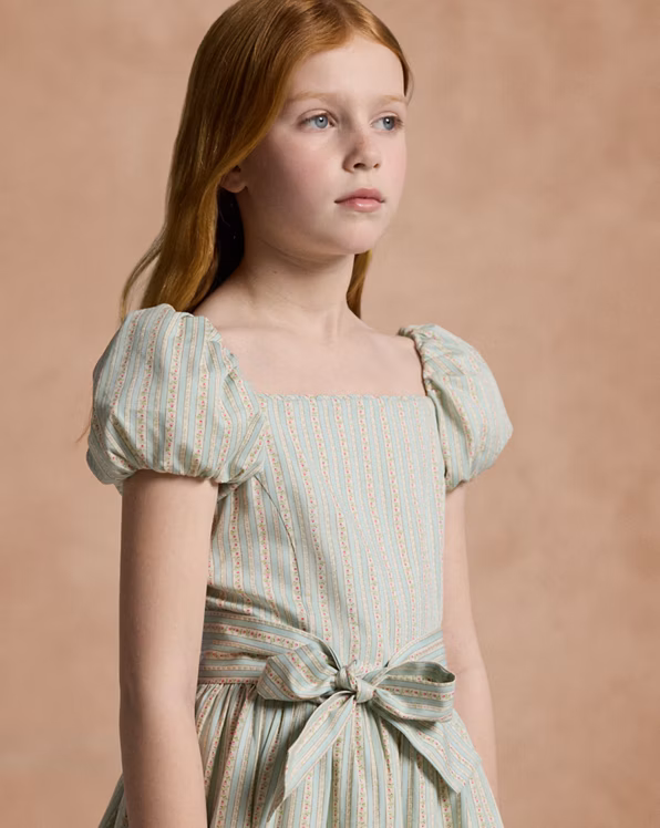 Striped Belted Dobby Dress