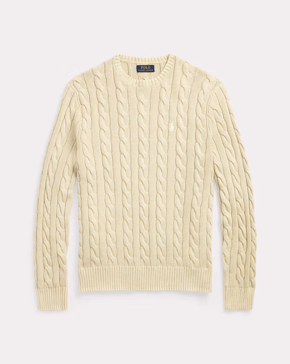 Cable-Knit Mineral-Dyed Cotton Jumper