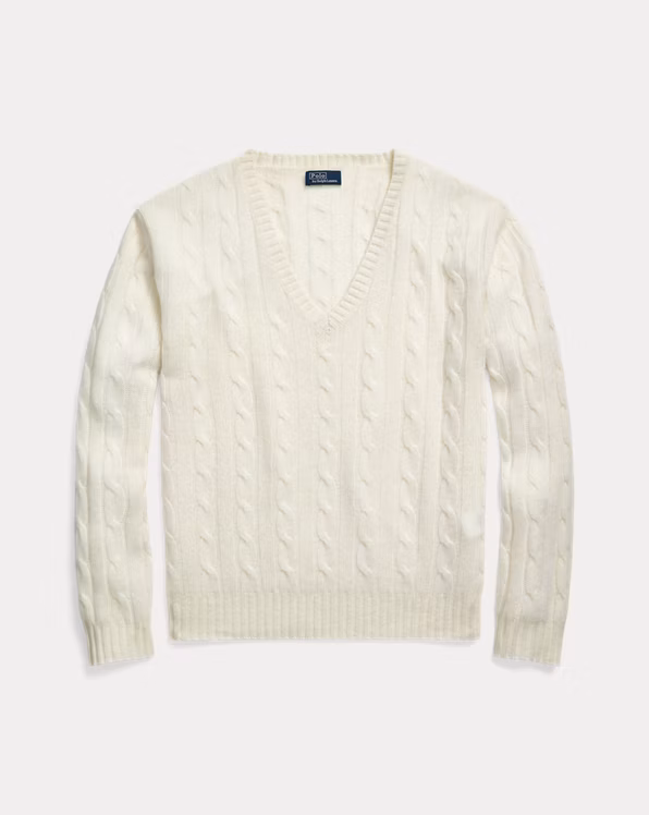 Relaxed Fit Cable Cashmere Jumper