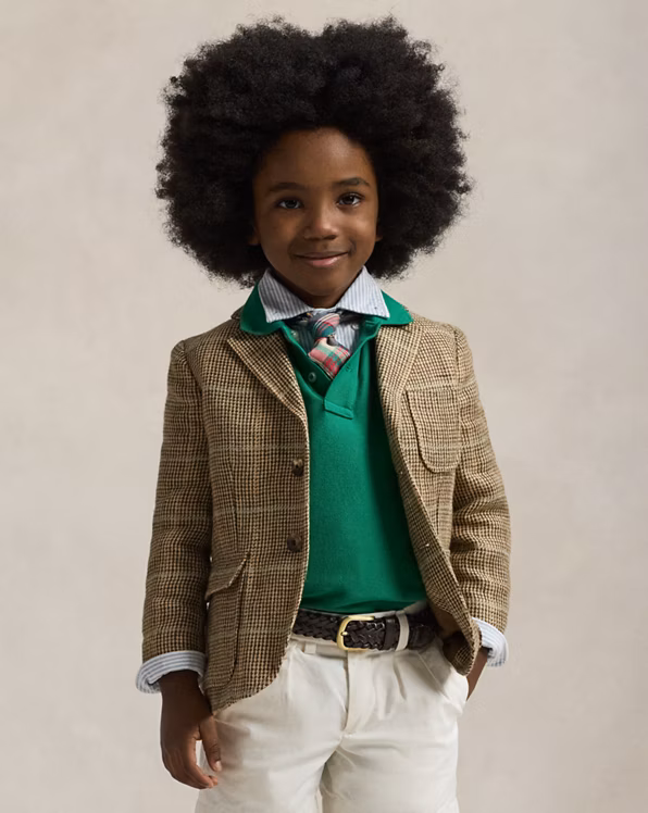 Linen-Silk Herringbone Blazer