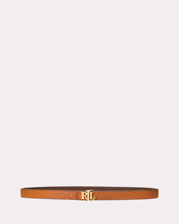 Logo Reversible Leather Skinny Belt