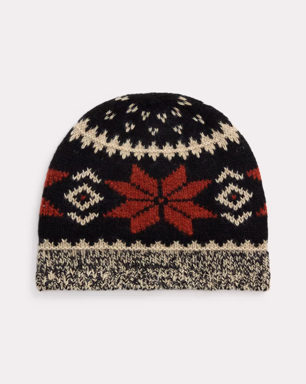 Snowflake-Motif Wool-Blend Beanie