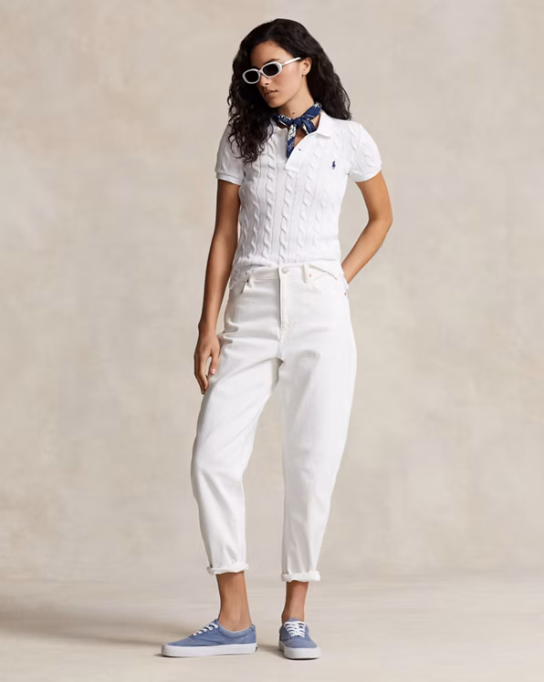 Cable-Knit Polo Shirt